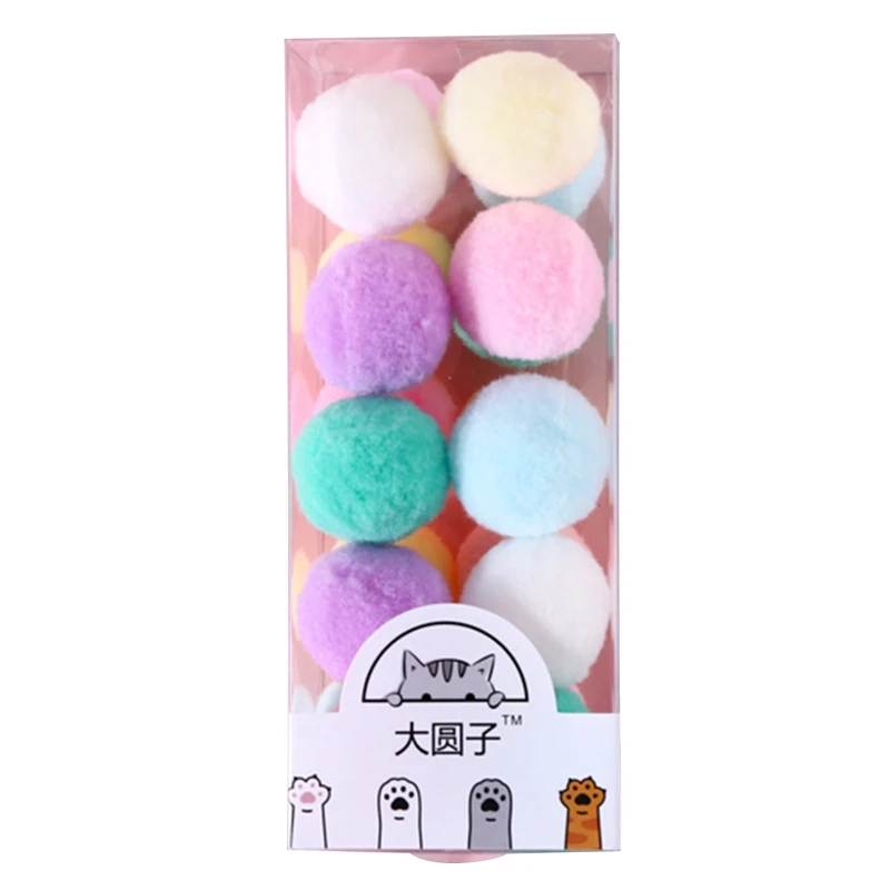 

20x Colorful Toys Balls Handmade Plush Toys Ball for Indoor Cats Interactive Toys for cats Kitten Training Drop Shipping