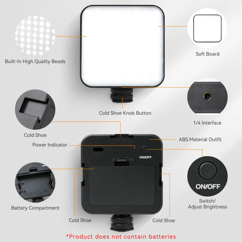 Square Soft Light Portable Outdoor Soft Cooling Photography Lights Multi-Lamp Stitching Type-C Interface for Video Selfies Live enlarge