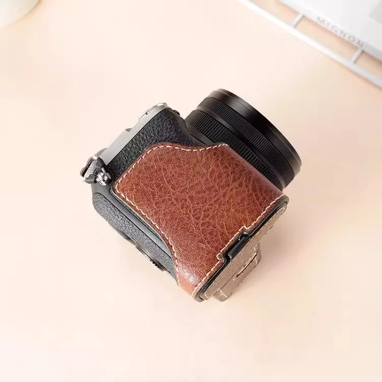 Фото Сумка для фотоаппарата из искусственной кожи для Sony A7C2, защитный чехол A7CR, кожаный чехол, аксессуары с базовым ремнем №2