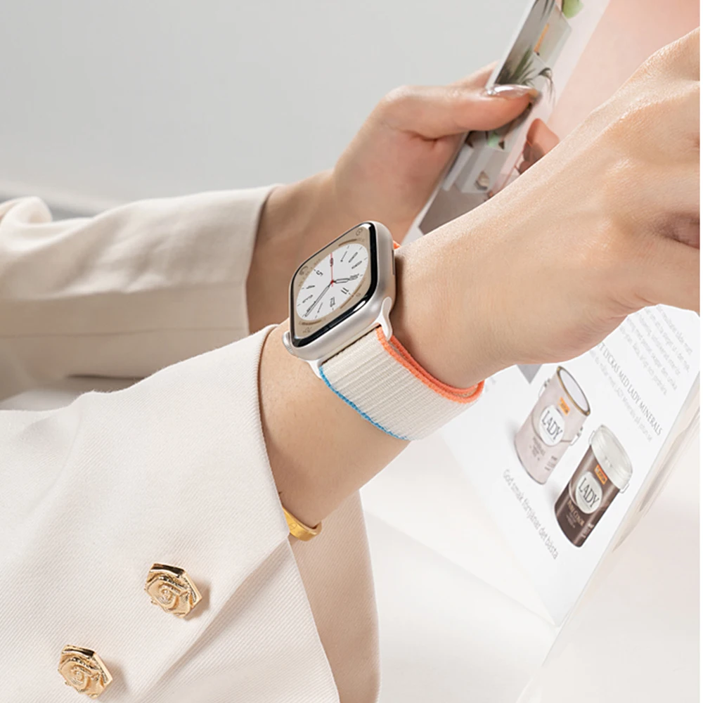 Фото Nylon Loop for Apple Watch Band 49mm 46mm 40mm 44mm 45mm 42mm 41mm S11 2025 Bracelet IWatch 11/10/9/8/7/6/5/4/SE/Ultra 3/2 Strap №3