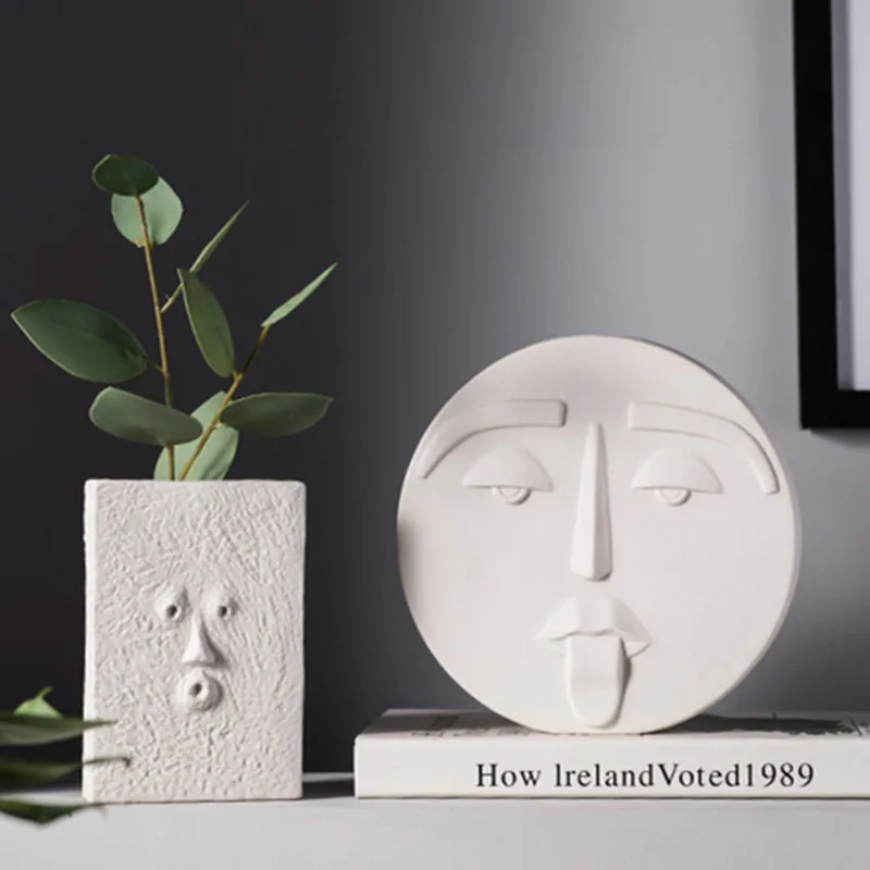 

CuteLife Instagram белая керамическая ваза для цветов, Современная комната, украшение для дома, глазурованная ваза, свадебная Скандинавская Настоль...