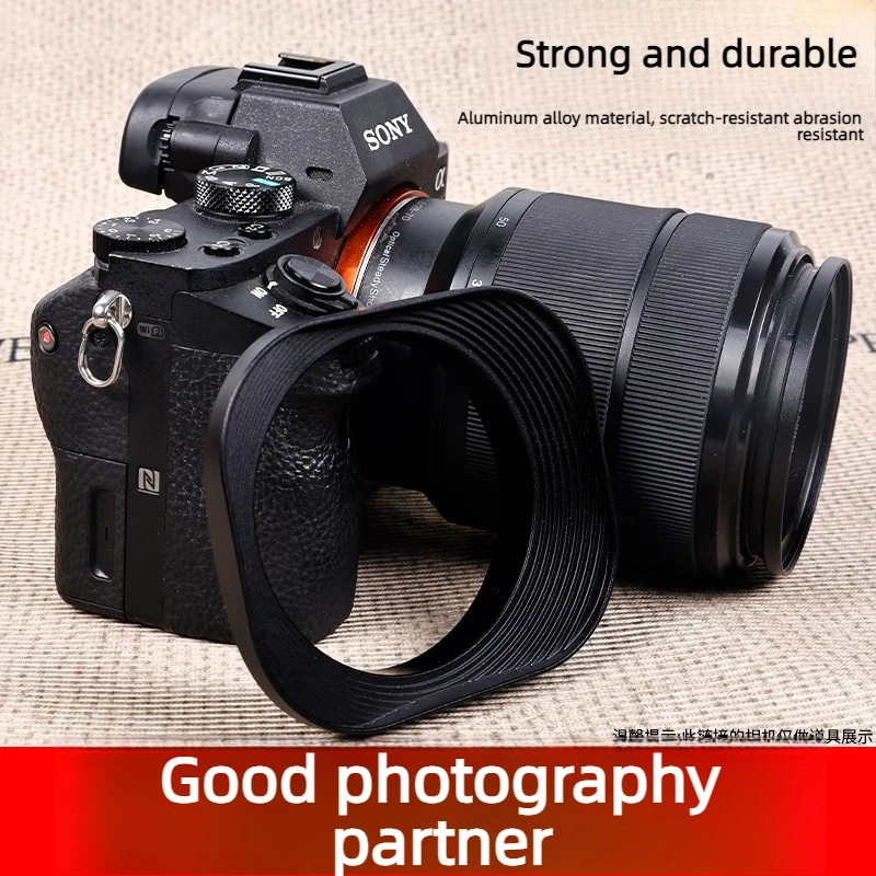 Металлическая квадратная бленда для объектива камеры, совместимая с Nikon 16-50, Canon, Sony, Fuji 15-4535f2, универсальный фотоаксессуар 52434639 мм (art.: 3920db7018e2e) - 3920db7018e2e