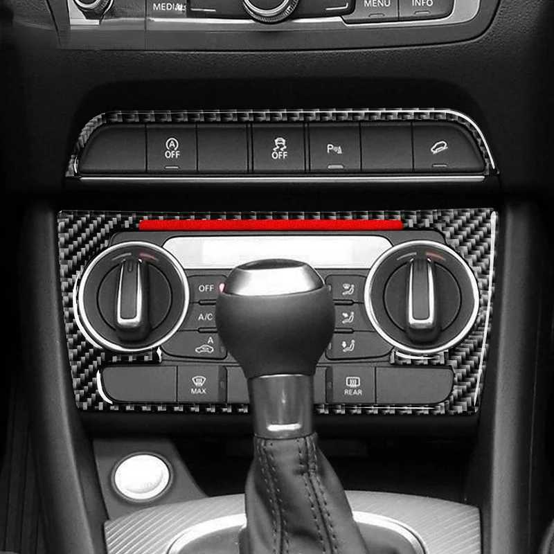 

Auto accessories Interior Carbon Fiber Car sticker Console CD Air Conditioner Knob Frame Strips Cover Trim For Audi Q3 2013-2018