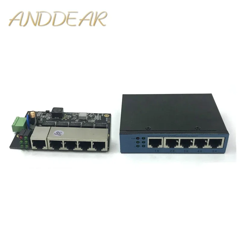 Фото Unmanaged 5port 10/100M industrial Ethernet switch module  PCBA board OEM Auto-sensing Ports PCBA board OEM Motherboard №1