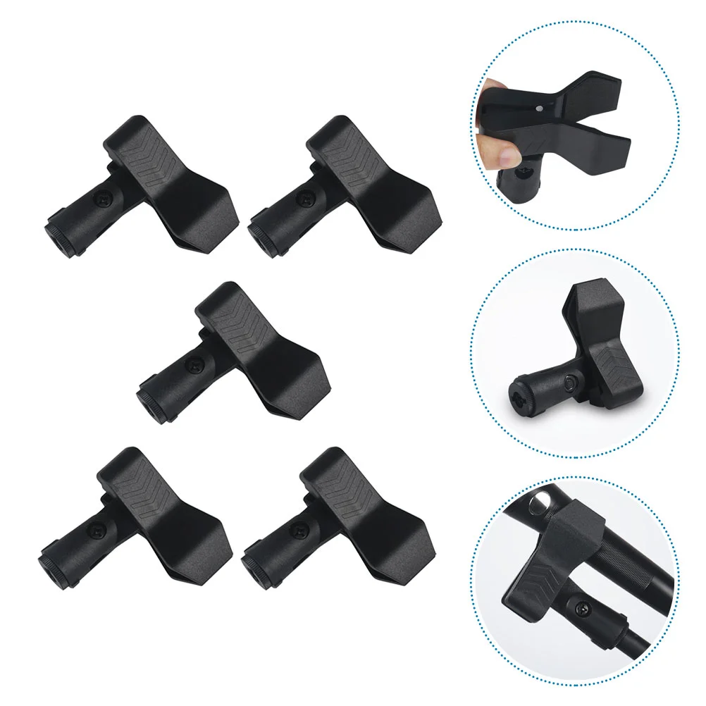 

5cs Universal Microphone Holder Clips Practical Microphone Fixing Clips