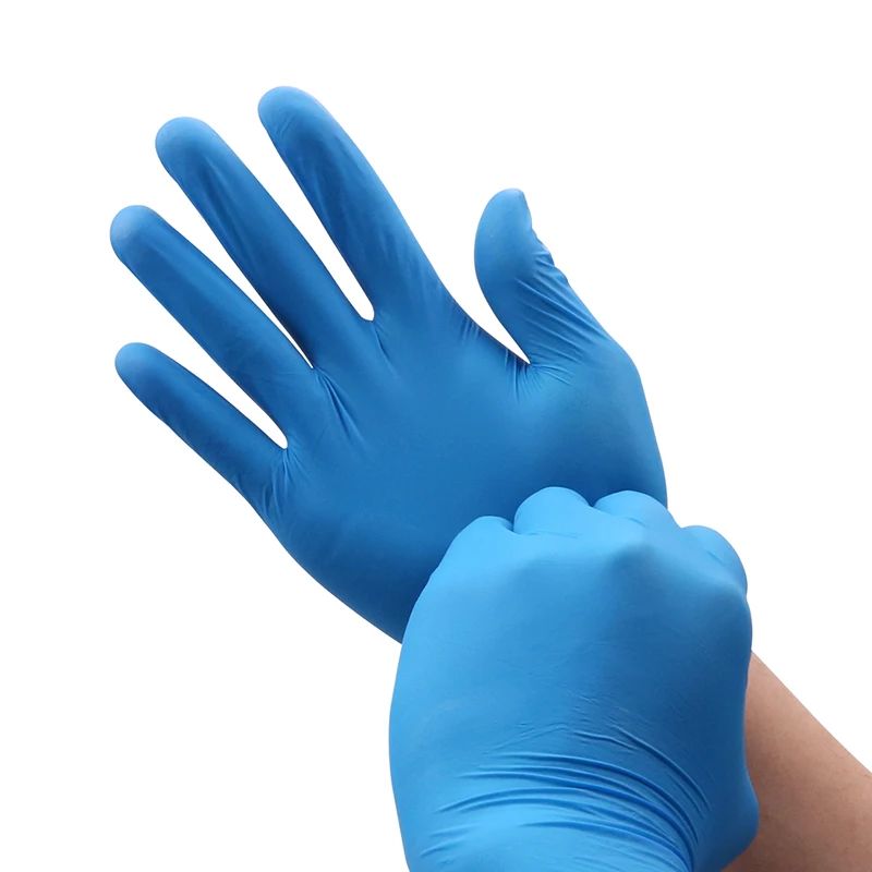 

100 pieces Blue Chemical Resistant Rubber Nitrile Latex Work Housework Kitchen Home Cleaning Car Repair Tattoo Car Wash Gloves