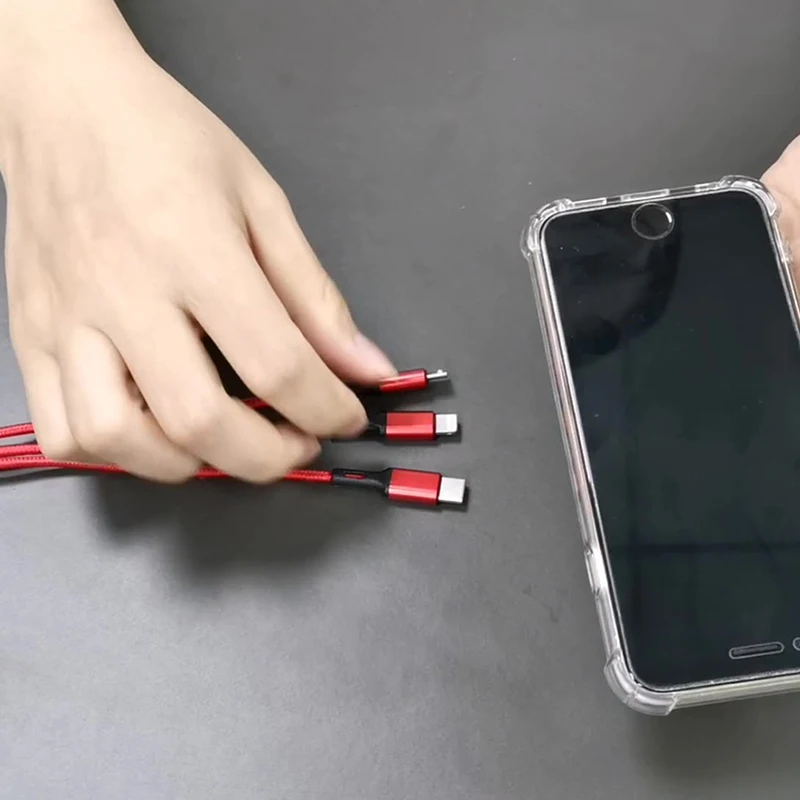 

USB-кабель для быстрой зарядки, 2,4 А/5 А, 3 в 1