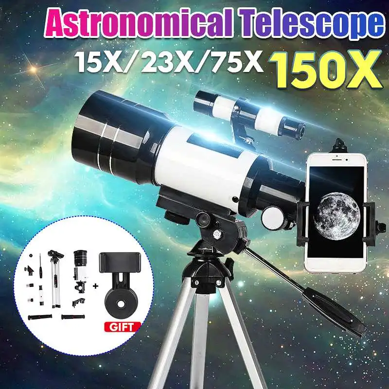 

150X Professional Astronomical Telescope for Space Monocular 70MM Eyepiece Powerful Binoculars Night Vision for Star Camping