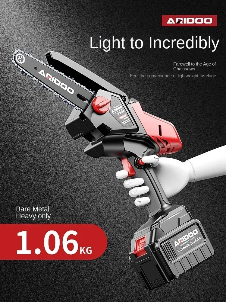 Outdoor Cordless Electric Saw with Brushless Motor Lightweight Handy Small Handheld Chainsaw for Cutting and Chopping Trees