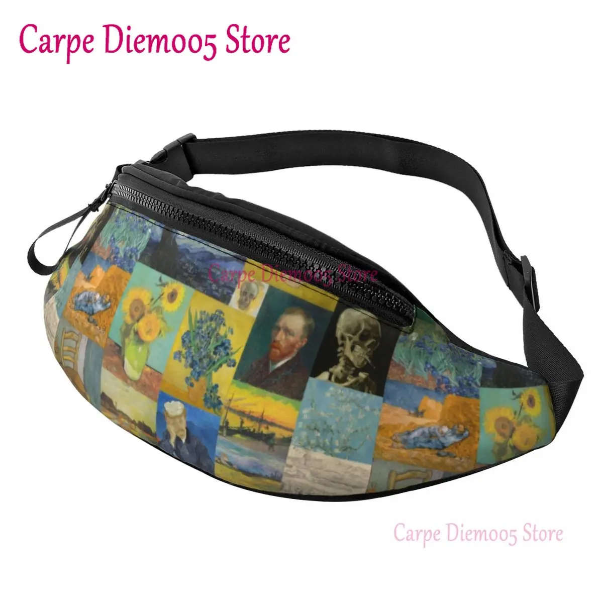 

Vincent Van Gogh Painting Collage Fanny Pack Men Women Custom Crossbody Waist Bag for Traveling Phone Money Pouch