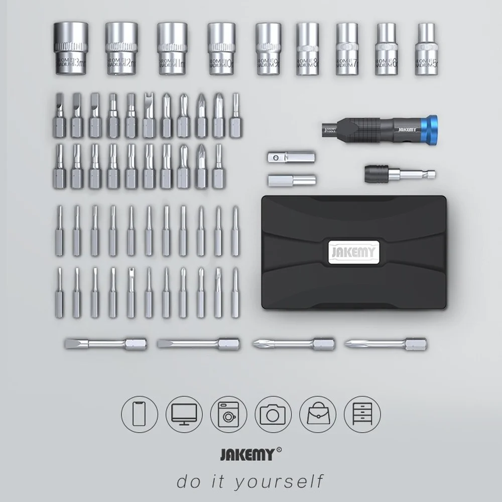 

JAKEMY JM-6125 60 In 1 Magnetic Screwdriver Set Torx Y-type Multifunctional Screw Driver Bits Tablet Opening Tool