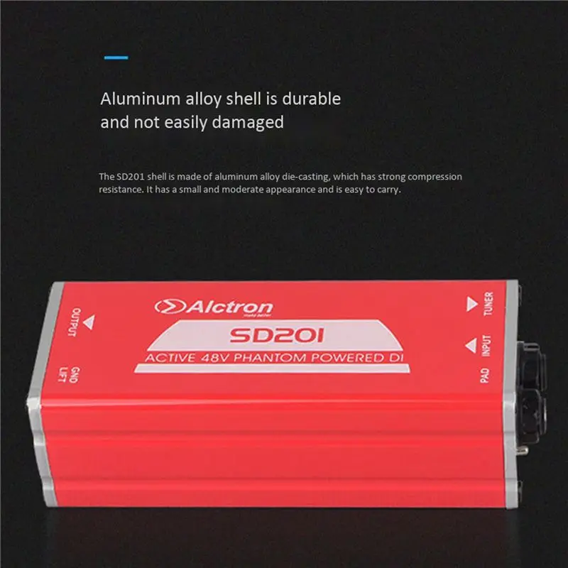Фото 3X Alctron SD201 Активный DI-бокс для трансформации импеданса, профессиональный DIBOX для сценических эффектов, прямое подключение №3