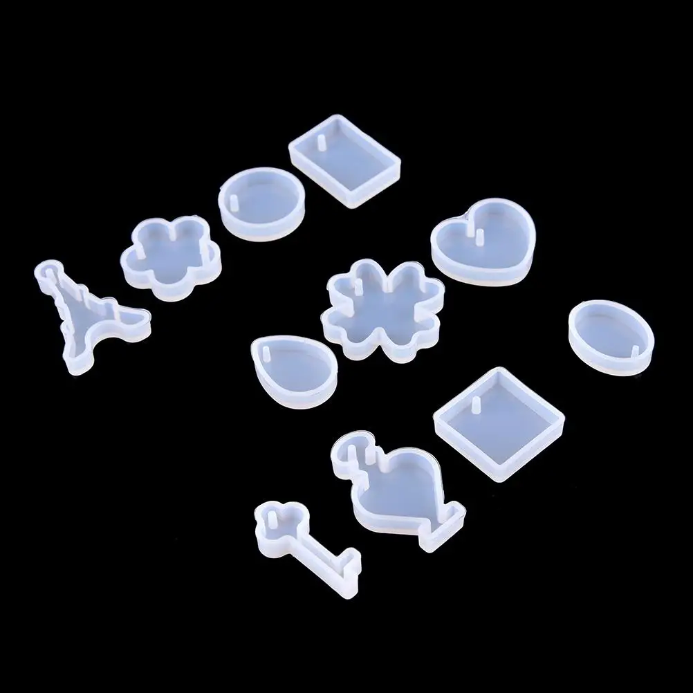 12 видов конструкций Новый силиконовая форма для кабошонов ожерелье кулон Смола