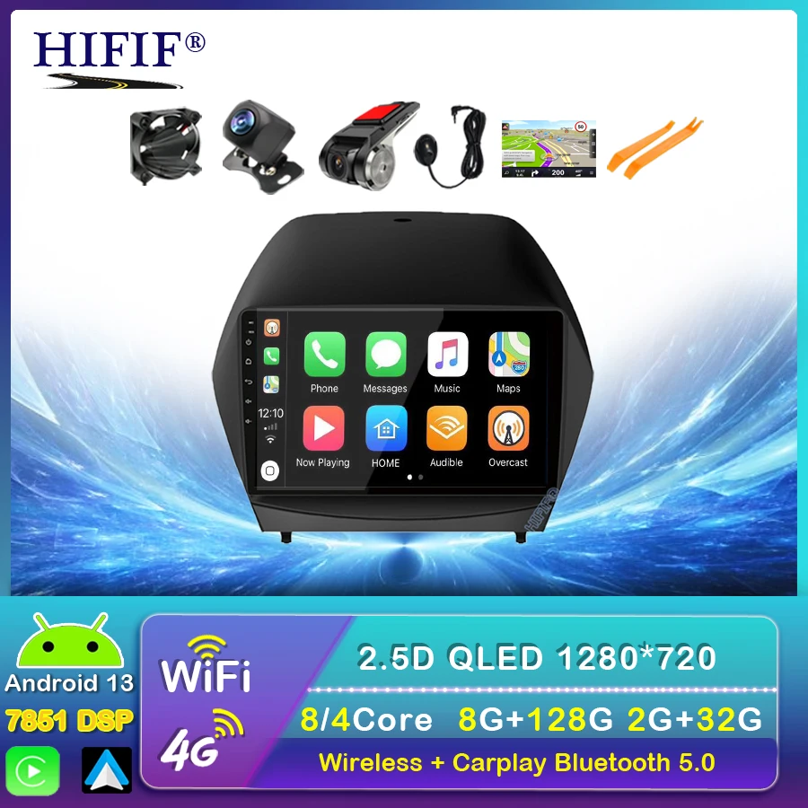 

Сверхтонкий сенсорный экран 9 дюймов, Android 13, радио, GPS-навигация для HYUNDAI Tucson IX35 2009-2014, стерео, мультимедиа с Bluetooth