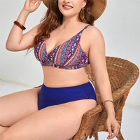 2022 new plus size bikini women ethnic print two piece swimsuit womens summer beachwear swimwear sexy brazilian bikini set