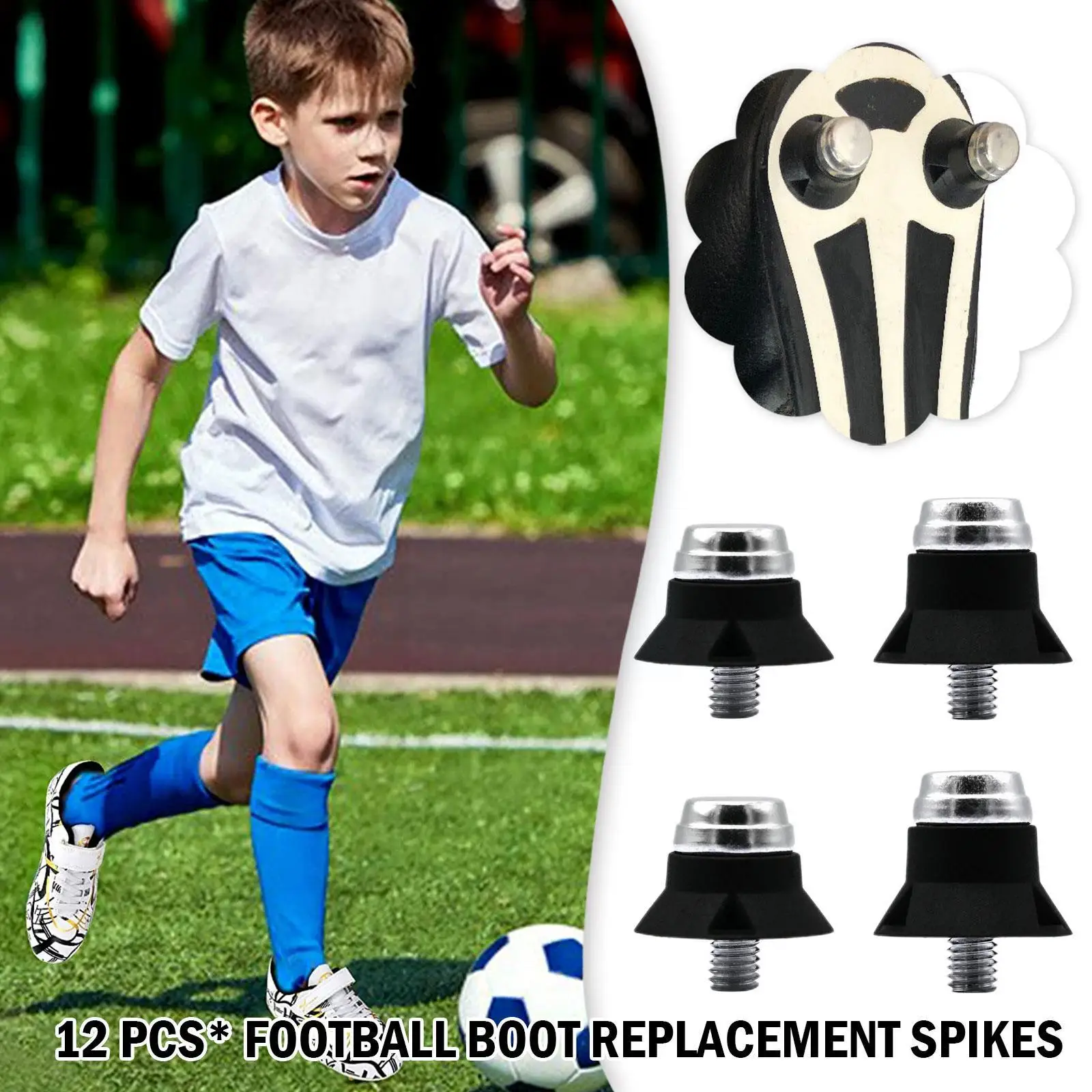 12 PCS/Set Football Boot Replacement Spikes 13/15mm Durable Football Boot Studs For M5 Threaded Football Boots V5F6