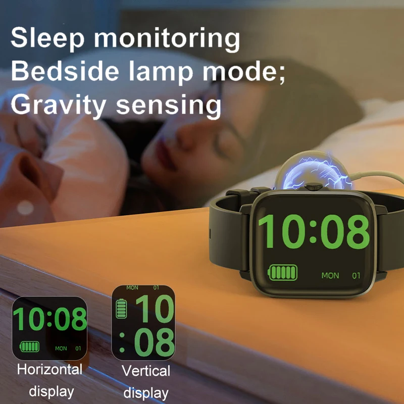 1.9 Inch 2022 New Smart Watch NFC Rotary Button GPS Track Bedside Lamp Mode Wireless Charging Bluetooth Call Series 7 Smartwatch