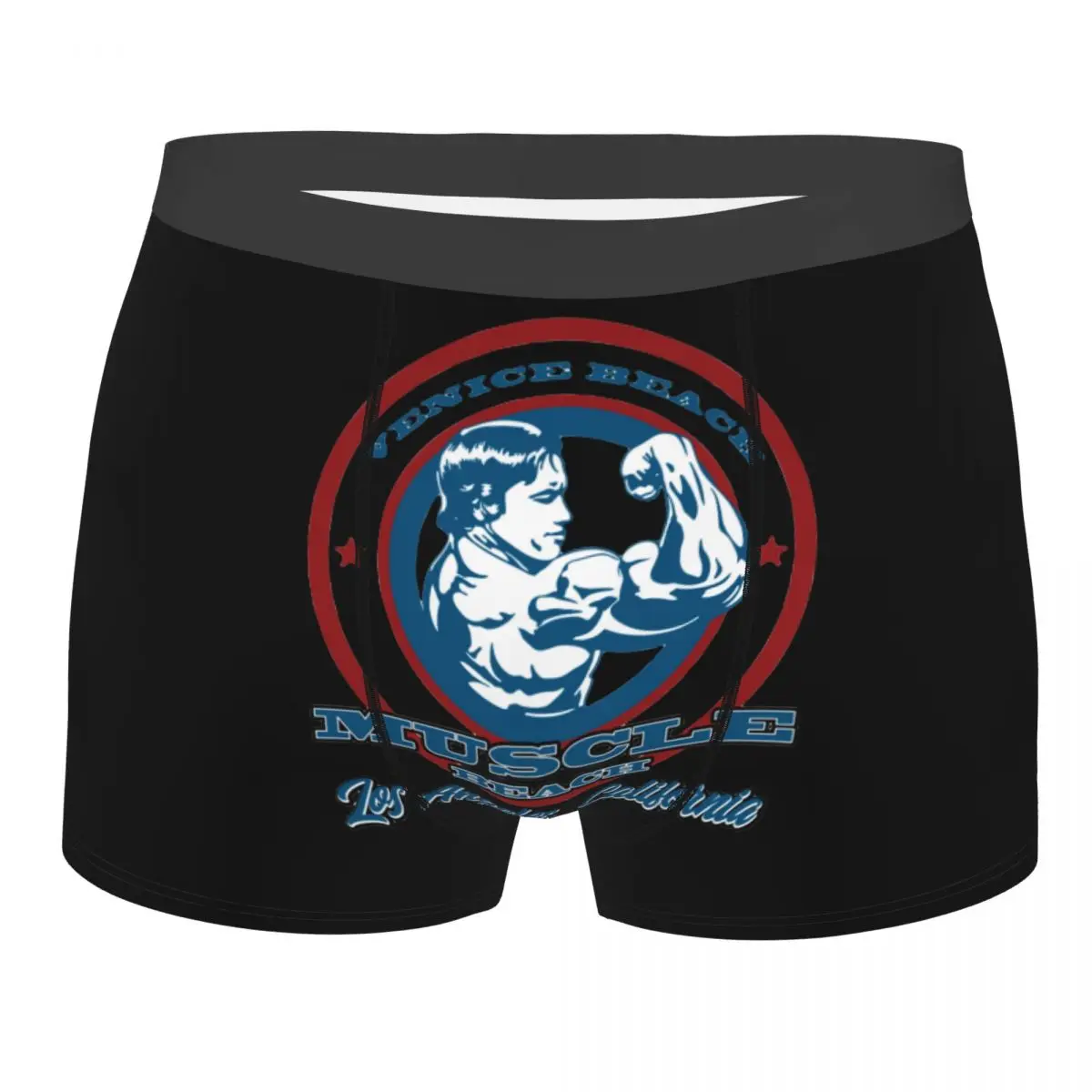 

Мужские венецианские пляжные трусы, Арнольд Шварценеггер, нижнее белье для мышц, фитнеса, боксеры, мужское нижнее белье