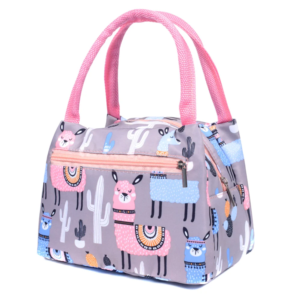 

Cartoon Printed Lunch Bag Handheld Insulated Thermal Cool Bags Picnic Food Box