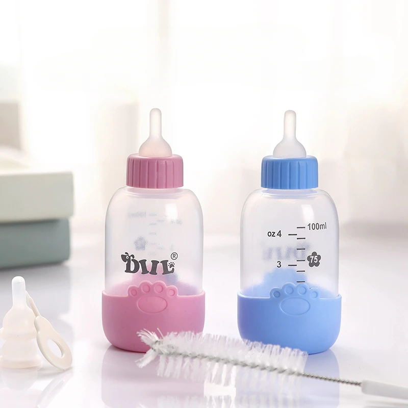 

Pet Nursing Bottle 100ml Universal Pet Milk Feeding Bottle Silicone Paw Pattern Feeding Bottle Kit for Puppy Cat Kittens Guinea