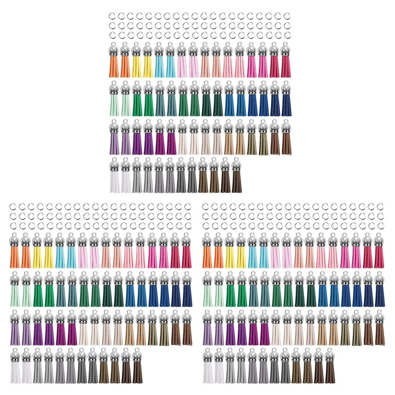 

360Pcs Keychain Tassels Kit Leather Tassel Charms And Jump Rings For Jewelry Making, Keychain, Bracelets And DIY Craft