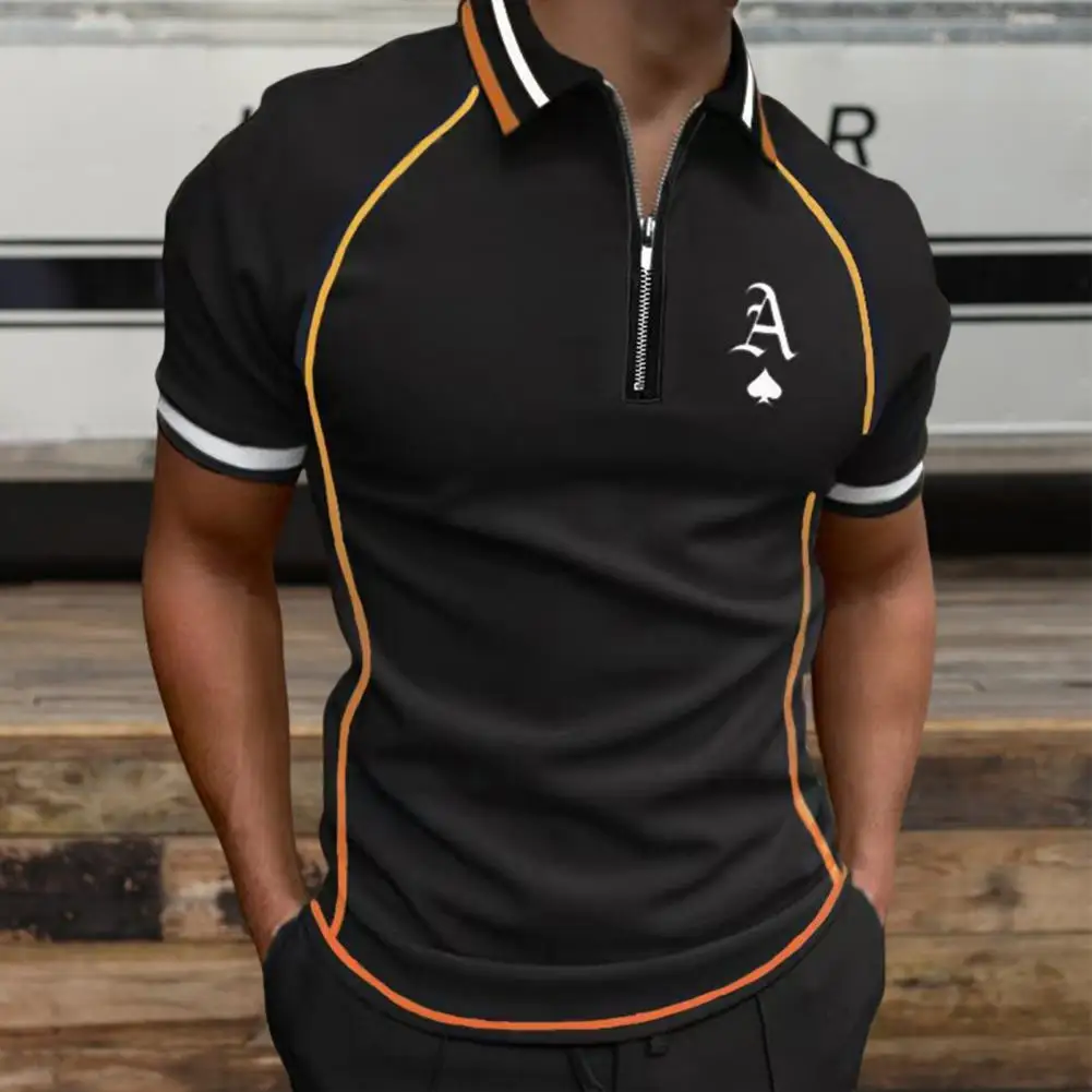 

Быстросохнущая Облегающая рубашка для мужчин, эластичный пуловер на молнии, с воротником, уличная одежда