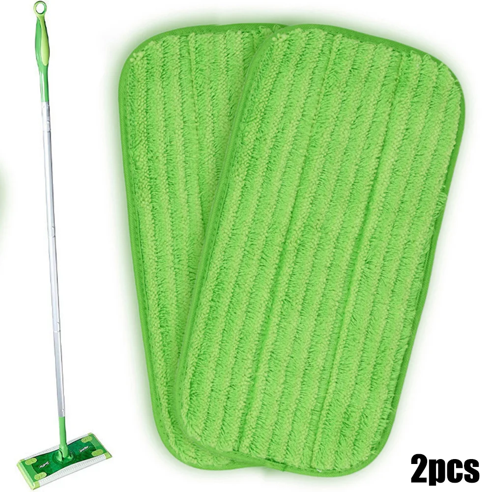 

2 Pack 12Inch Microfiber Reusable Mop Pads For Swiffer Sweeper Green Swiffer Sweeper Dust Mops Vacuum Cleaner Parts For Home