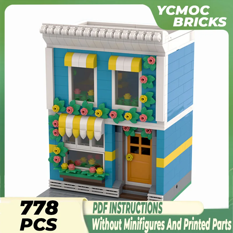 

Moc Building Bricks City Street View Model Street Flower Shop Technology Modular Blocks Gift Toys For Children DIY Sets Assembly