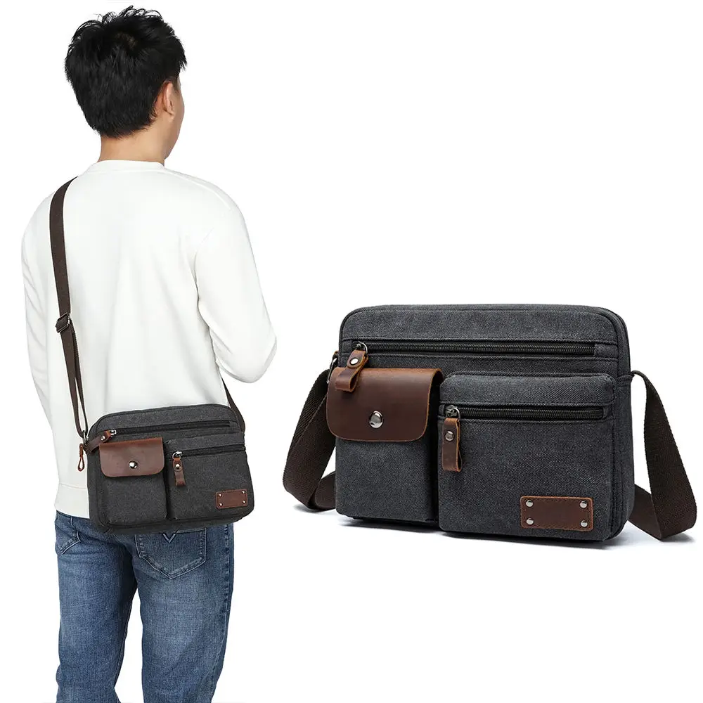 Многофункциональная мужская сумка-мессенджер холщовые мужские сумки Квадратные