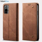 Джинсовый кожаный чехол-кошелек для Xiaomi Redmi Note 11 Global, Магнитный чехол-книжка с откидной крышкой для Redmi Note10 Pro, сумки с держателем для карт