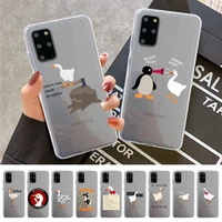 duck goose game phone case for samsung s20 s10 lite s21 plus for redmi note8 9pro for huawei p20 clear case