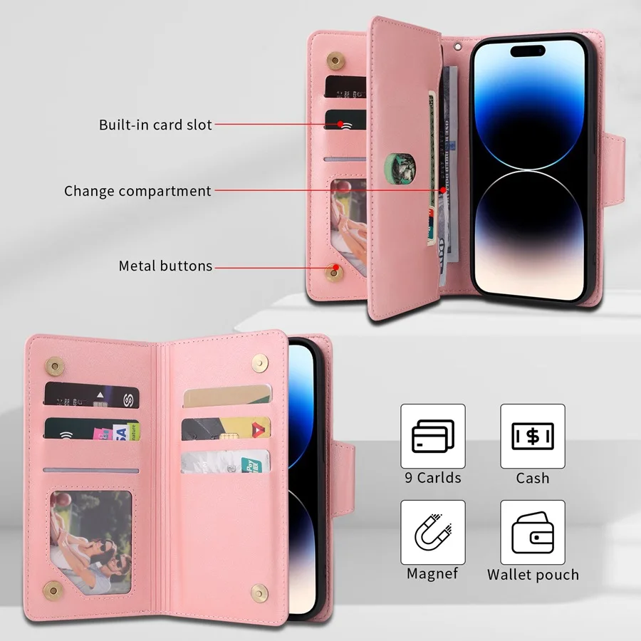 

Matte Leather Flip Wallet Cover Case for iPhone 13 Pro 12 11 14 Pro Max X XR XS Max 8 7 Plus SE 2020 2022 Magnetic Retro Coque