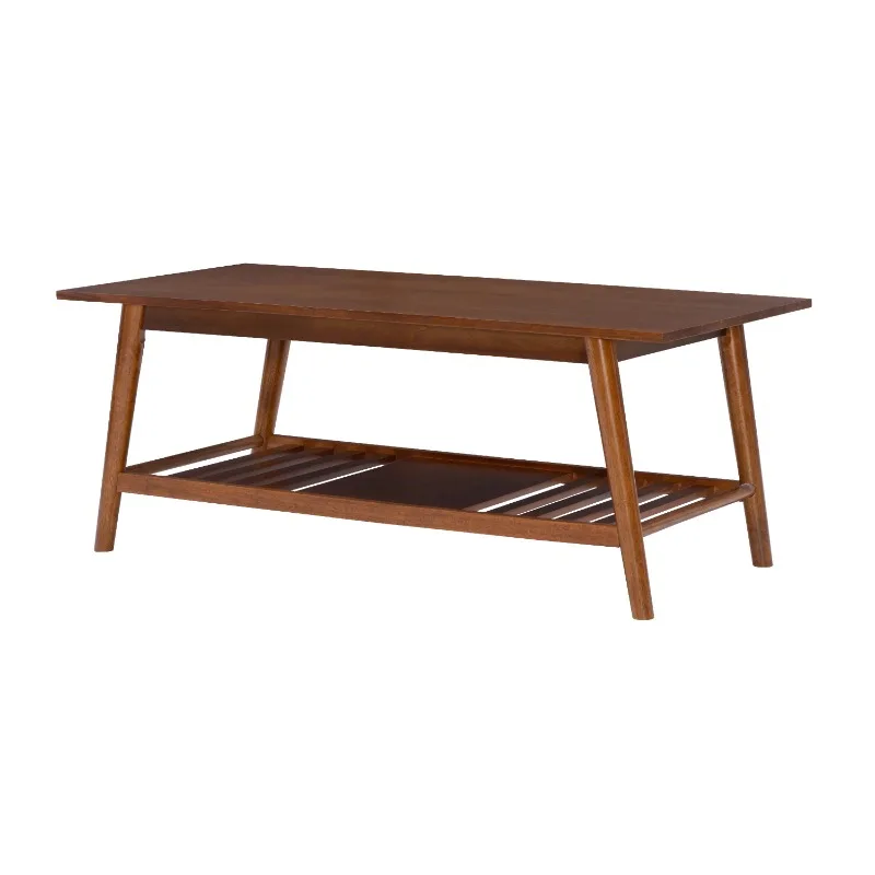 

Linon Ashville Mid-Century Coffee Table with Shelf, Walnut