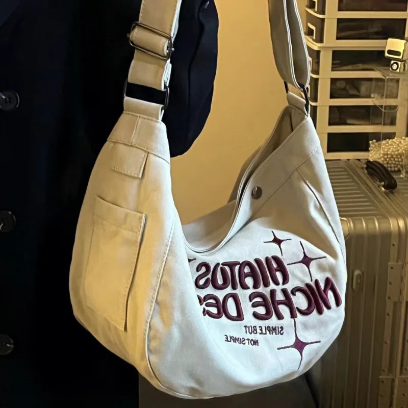 

Джинсовая женская сумка через плечо, дизайнерская вместительная дамская сумочка с надписью, мессенджер с большими джинсами, повседневные холщовые сумки через плечо