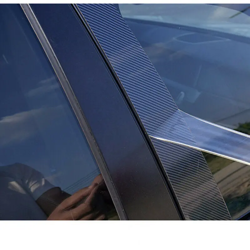 

6PCS Car Stickers Carbon Fiber Door Window Trim Pillar Posts Molding Cover For Dodge Charger 2011-2021 Accessories