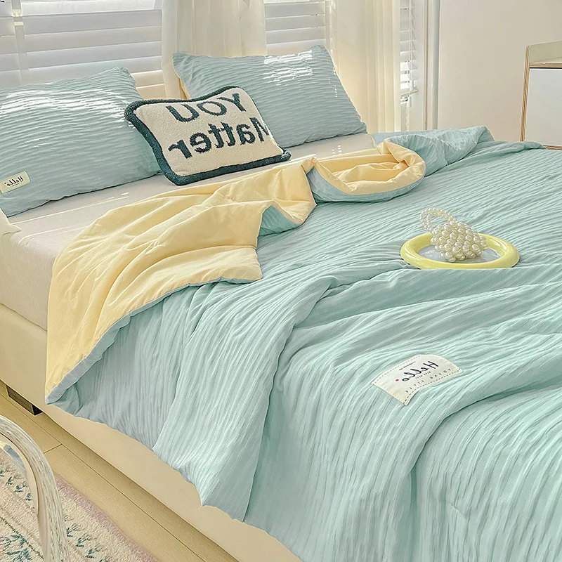 Летнее одеяло хлопковое стеганое покрывало для двуспальной кровати размера