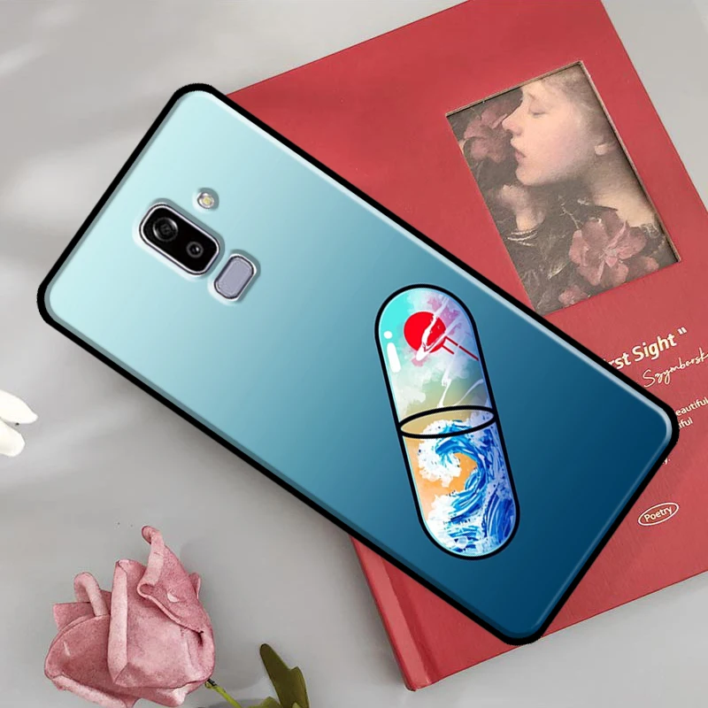 Moon Soda Tea Drink Chill Pill Case For Samsung Galaxy J8 A9 2018 A3 A5 J1 2016 J3 J5 J7 2017 A6 A8 J4 J6 Plus Back Cover