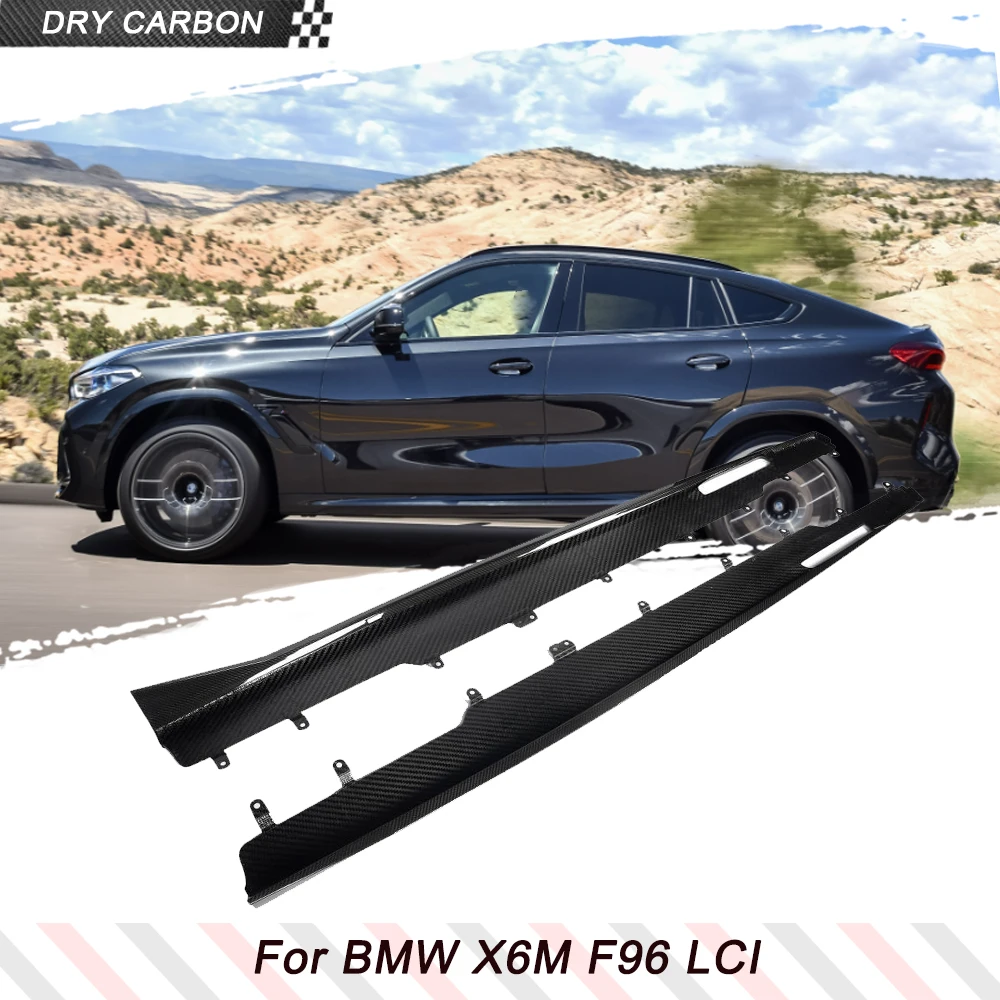 

Предварительно выданные сухие боковые юбки из углеродного волокна, обвесы, гоночные обвесы для BMW F96 X6M LCI 2023UP, автомобильные боковые удлинители, разделители губ