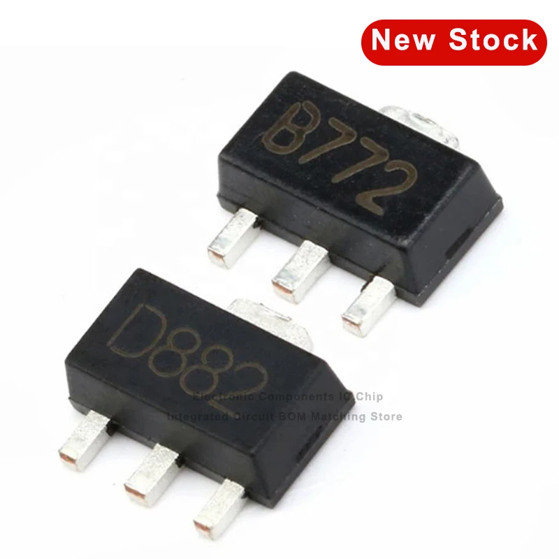 

20PCS/LOT B772 D882 10Pair 2SD882 2SB772 Transistor SOT89 NPN/PNP New Original Good Quality Chipset SOT-89