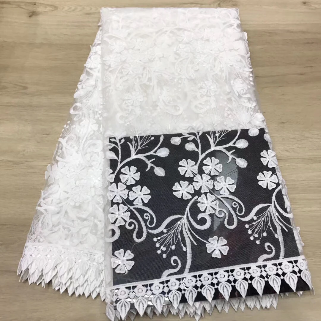 

African Sequins Lace Fabric 2021 High Quality Embroidery Nigerian Lace Fabrics For Women French Mesh Lace Fabric