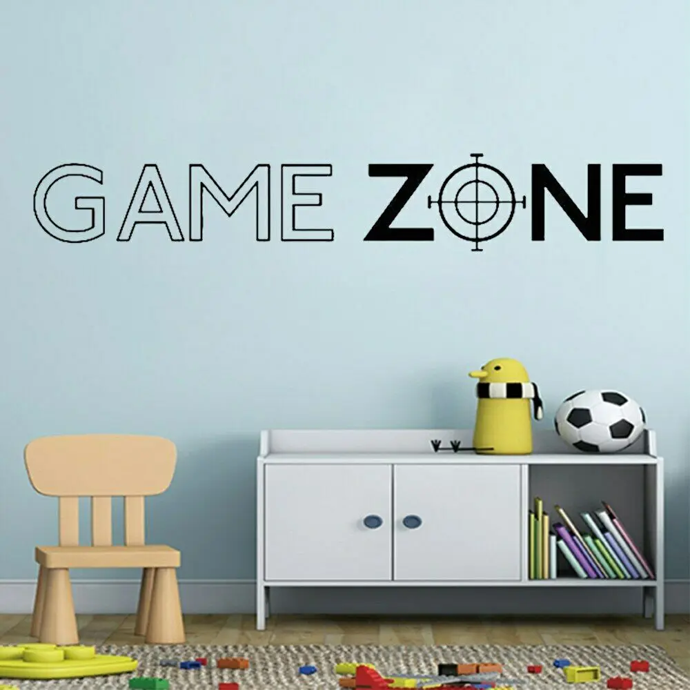 

Game Zone Wall Decal Play Player Quote Wall Art Stickers Decals Door Decor Home Decoration Vinyl Mural Gamer Decal Bedroom