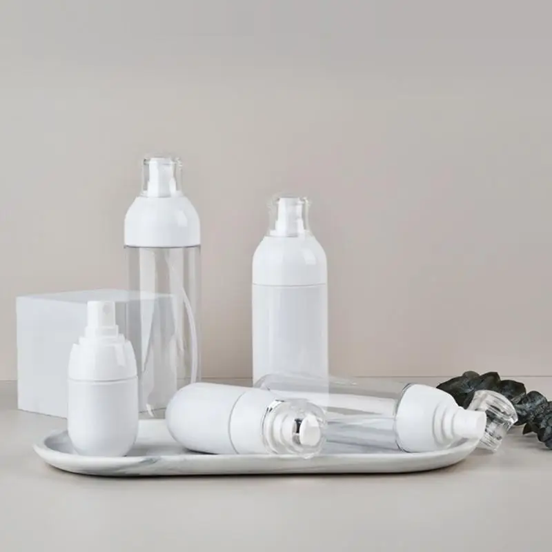 

30-180ml Lotion Press Bottle AS Cover Fine Mist Spray Bottle Plastic Lotion Pump Empty Bottle Travel Perfume Water Refil