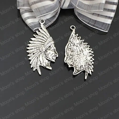 (JM2521) оптовая продажа 55*30 мм старинный серебряный цвет индийский Аватар Cacique сплав