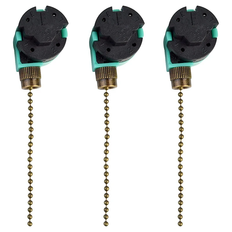

New 30 Pack Ceiling Fan Switch 3 Speed 4 Wire Zing Ear ZE-268S6 Fan Pull Chain Switch Replacement Speed Control Switch