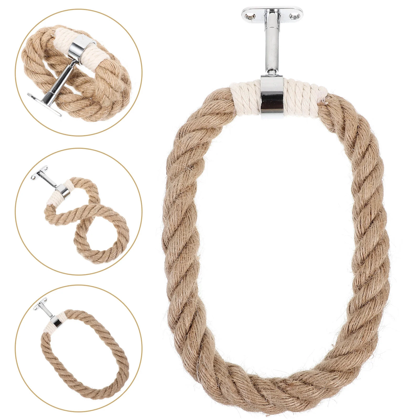 

Wall Rope Wall Mounted Toilet Paper Holder Ring Towel Rings Hanging Rack Mount Clothing Hand Racks Beach Hanger Hook Household