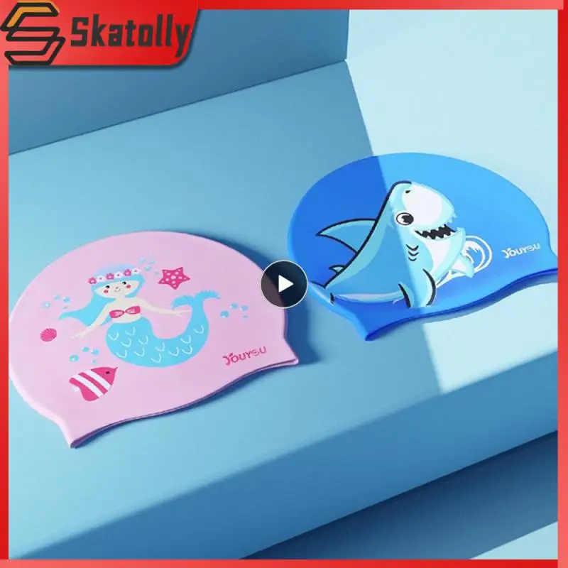 

Cartoon No Odor Soft Lovely High Elasticity Anti-slip Children Environmental Silicone Equipment Waterproof Fit Swimming Cap