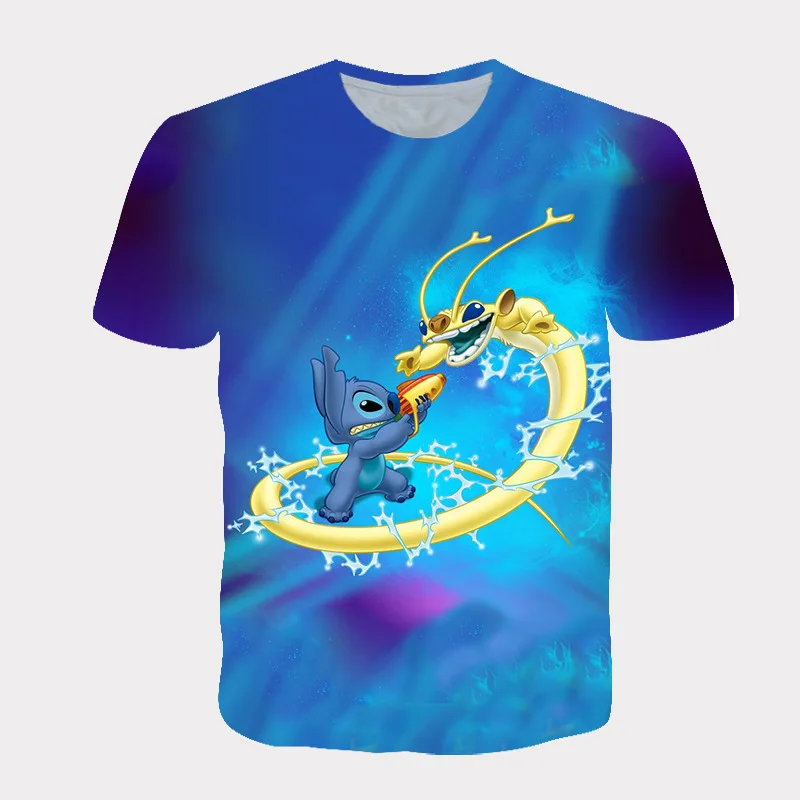

3D Printing Stitch Tshirt Short Sleeve T-shirt Children's Clothing Cartoon Sweatshirt Anime Casual T shirt 2022 Summer New
