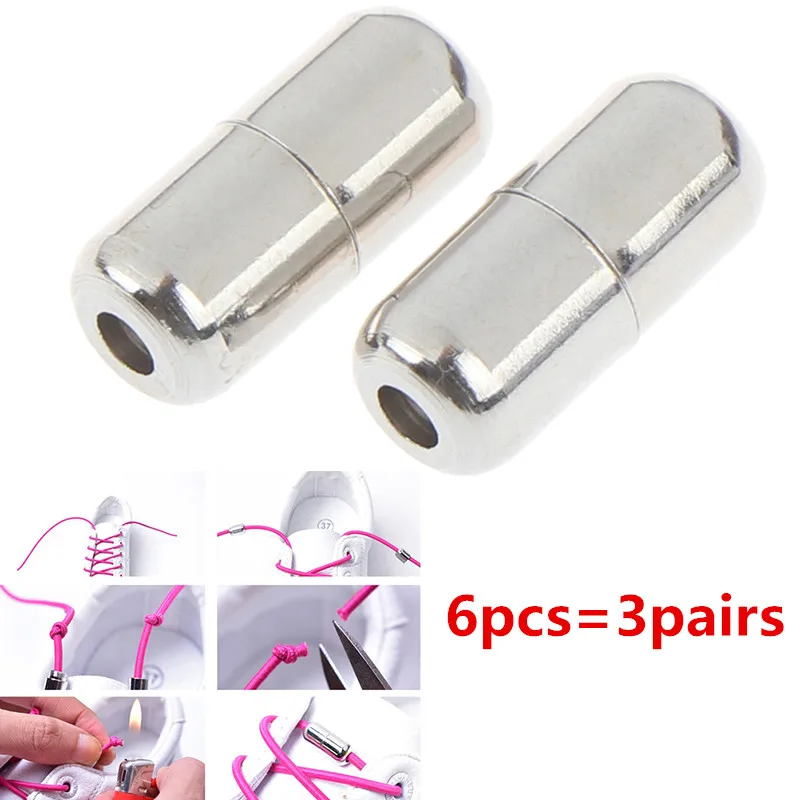 

6 шт. = 3 пары, металлические шнурки без завязывания