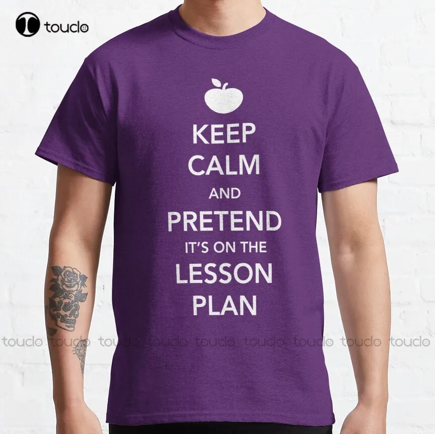 

Классическая футболка с надписью Keep Calm And Pretend It's On The учебный план, Аниме футболки, цифровая печать, дышащая хлопковая футболка