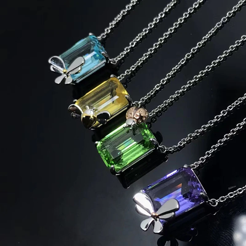 

Fashion Cute Spinel Necklace Original High Quality Logo Exquisite Women's Holiday Party Jewelry Gift